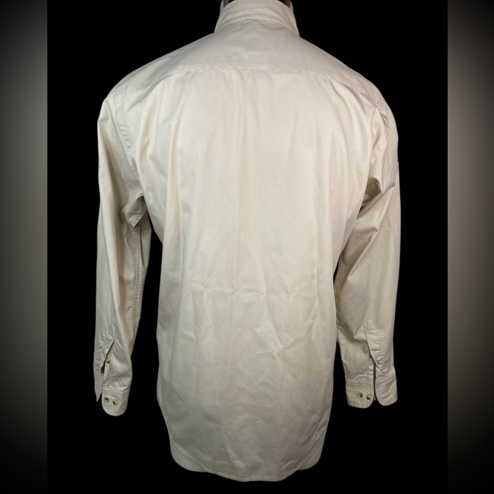 Beretta Long Sleeve Button Up Beige Shirt Men’s Medium - Picture 2 of 5